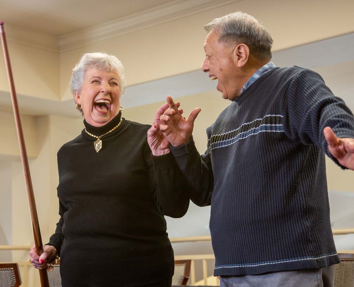 Sequoia Grove seniors playing billiards