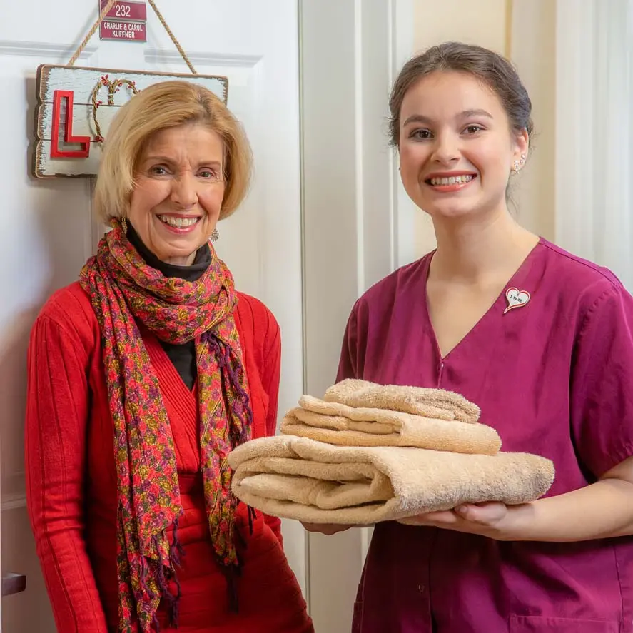 Sequoia Grove women given towels to women