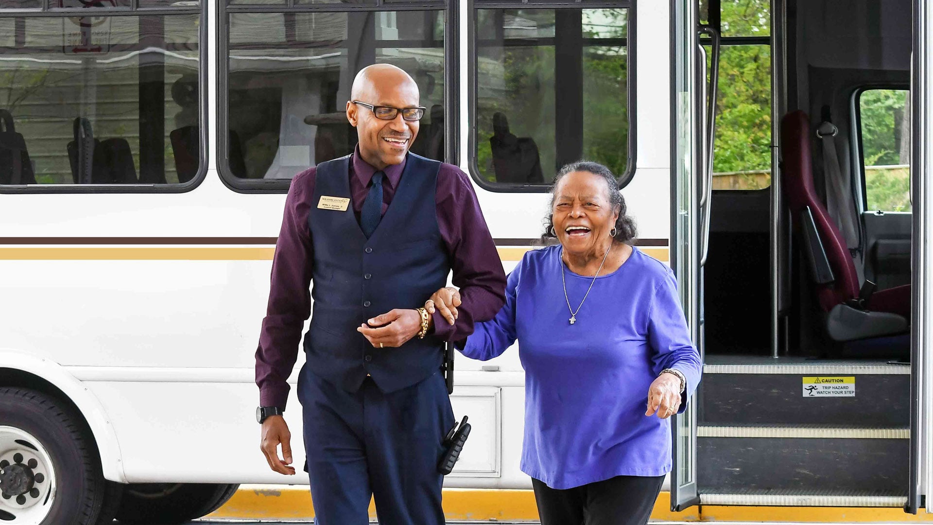 Sequoia Grove residents on bus